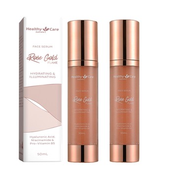 澳洲 Healthy care 玫瑰金箔微導精華液(2入組 50ml/瓶) 即期品-2026年6月到期