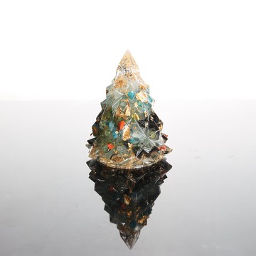 【快速出貨】綠色金箔水晶聖誕樹-奧剛能量樹/療癒寶石交換禮物