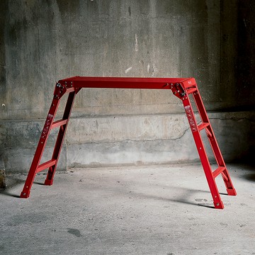 輕量鋁合金折疊工作平台/洗車梯(三層)-多色可選 磚紅