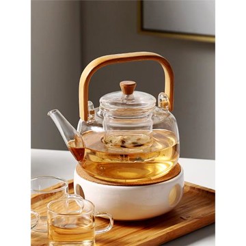 日式圍爐玻璃煮茶壺耐高溫燒水壺大容量蒸煮茶器煮水壺電陶爐明火