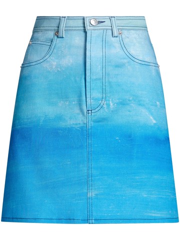 Marni - tie-dye A-line skirt - women - Cotton/Elastane - 36 - Blue