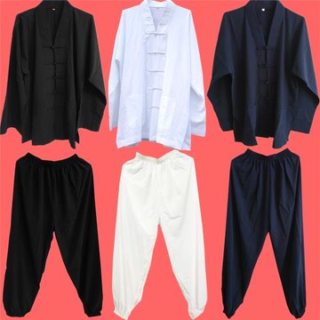 道家用品法衣道士服道服道袍練功服套裝對襟短褂斜襟長袍厚款長袖