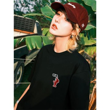 THEWIZBRAND 戚薇同款復古刺繡軟頂棒球帽彎檐帽顯臉小帽子男女款