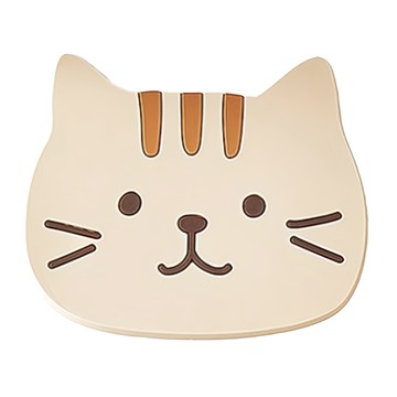 卡通貓咪杯墊 厚度3mm 小黃 1組 - 可愛造型 有效隔熱