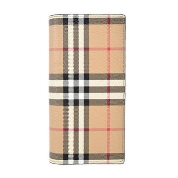 BURBERRY 巴寶莉  Vintage check 經典格紋對開長夾(卡其)