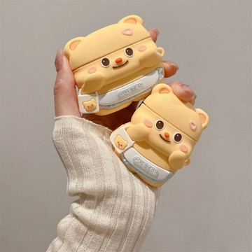 台灣-出貨🔥 適用蘋果airpods4/pro 第2代保護殼1/3代藍牙耳機套 小熊可愛奶油