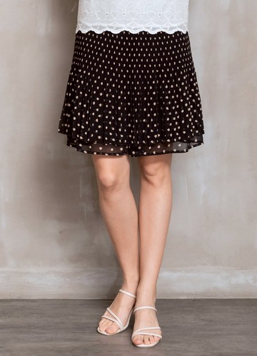 點俏甜感褲式裡雪紡壓褶褲裙