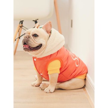 法斗衣服寵物加厚保暖棉馬甲泰迪中小型犬可愛時尚加絨兩面穿棉服