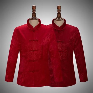 中老年唐裝秋冬棉衣中國風男女情侶棉衣生日宴會慶典爺爺奶奶外套