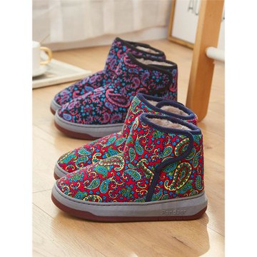 老人棉拖鞋女包跟冬季保暖室內家居厚底防滑奶奶高幫媽媽棉鞋外穿