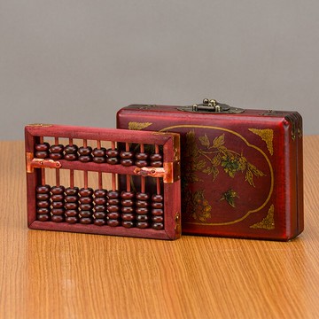 仿古小九檔復古珠心算盤實木算盤商務禮物擺件攝影藝品裝飾送禮