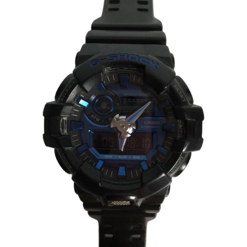 CASIO◇クォーツ腕時計・G-SHOCK/デジアナ/ラバー/BLU/BLK 通販 LINE