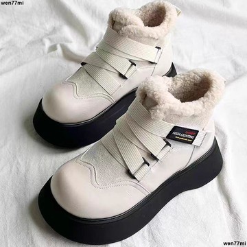 超實惠一 女靴 雪地靴 短筒靴復古保暖厚底馬丁靴女款新款冬季加絨加厚防滑雪地靴女