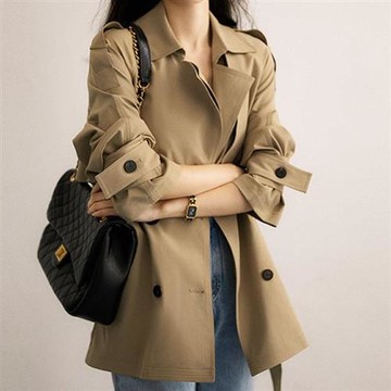 【巴黎精品】現貨+預購 頂級法式風衣外套長版大衣外套寬鬆大碼百搭休閒女裝-不易皺女外套4色a1LL6