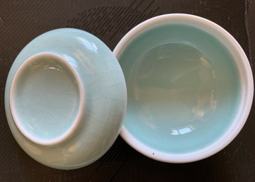 印泥盒印缸 精品大號汝窯粉青冰紋單色釉內徑9.4cm潛泉牌箭鏃朱砂