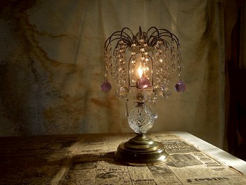 【老時光 OLD-TIME】早期台灣製水晶玻璃桌燈