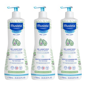 mustela 慕之恬廊 嬰兒洗髮沐浴雙潔乳  750ml  3瓶