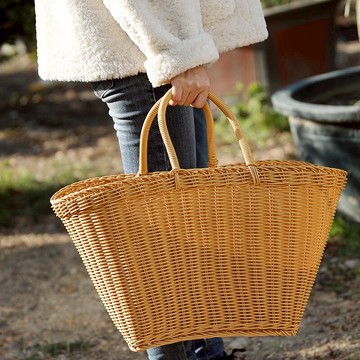 時尚購物籃 大號編織野餐籃環保買菜籃子水果筐洗澡籃寵物包