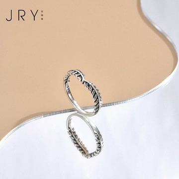 925純銀麥穗葉戒指女時尚個性小眾設計食指戒冷淡風輕奢精致指扣