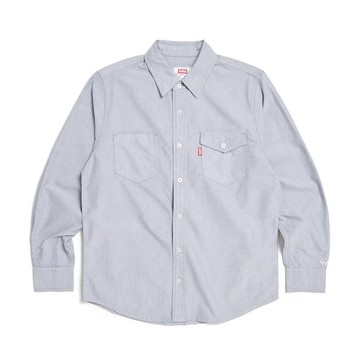 EDWIN 男款 牛津基本長袖襯衫 (灰色) #襯衫
