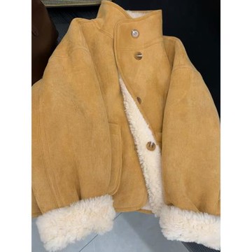 兩面穿羊羔毛皮毛一體短外套女2025新款秋冬季羊羔絨立領夾克保暖