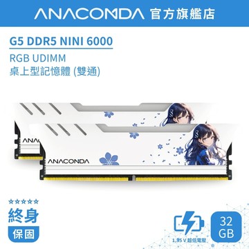 ANACOMDA 巨蟒 G5 DDR5 RGB 6000 32GB (16GBX2) 桌上型 記憶體 芊霓雪 NINI