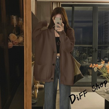 韓版慵懶復古長版針織外套【J288】