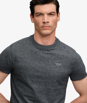 Superdry Men's Essential Stacked Logo Embroidered T-shirt Navy Size: S