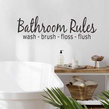 英文標語Bathroom Rules簡約個性浴室浴室家居裝飾貼畫QT1136