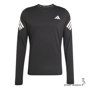 Adidas 排汗長袖上衣 男裝 拇指孔 反光 黑【運動世界】KE6831