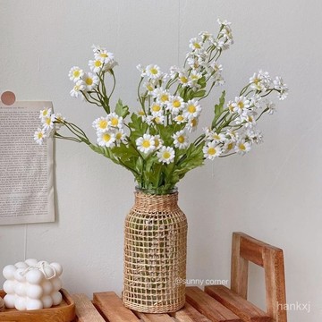 編織玻璃花瓶 花瓶 瓶 透明花瓶 插花瓶 裝飾瓶 花瓶玻璃 編織瓶 乾燥花瓶 玻璃花瓶