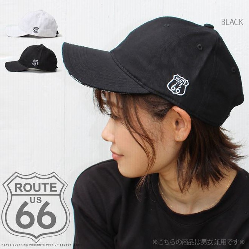 ROUTE66】【CAP】ルート66 ツイル生地 サイド ロゴ刺繍 キャップ