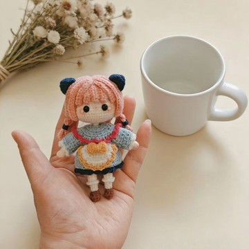 48出貨 2026 DIY手工 手作鈎針 手工毛線鉤針編織喵喵女孩掛件自製diy材質包可愛娃娃鑰匙圈包掛