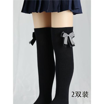 女童長筒襪春秋款女孩子黑色棉襪中筒襪外穿潮ins 幼兒園護膝長襪