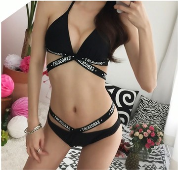 VEN魅力字母交叉比基尼