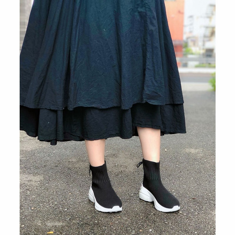 スポーツ 厚底 軽量レースアップニットスニーカー ニットブーツ ソックスブーツ Sugarsugar シュガーシュガー Bl 通販 Lineポイント最大1 0 Get Lineショッピング