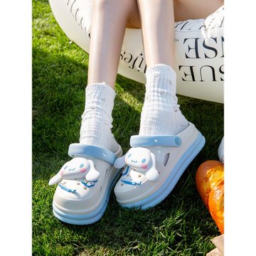 三麗鷗洞洞鞋女夏季卡通可愛防滑時尚韓版網紅外穿透氣厚底涼鞋女