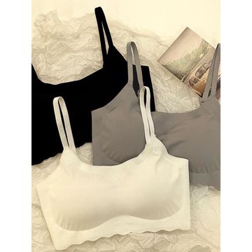 無痕冰絲少女內衣吊帶無鋼圈大胸顯小背心學生舒適透氣發育期文胸