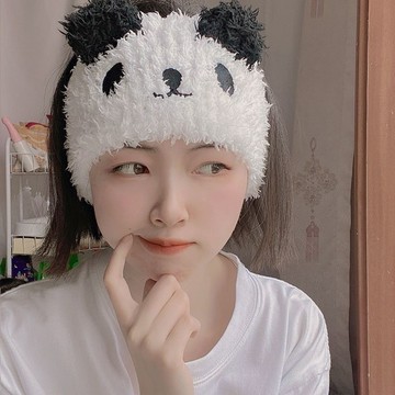【✨優品特賣】月子熊貓少女網可愛洗臉束髮髮帶邊月子頭巾帽子産後髮箍孕㛿防風