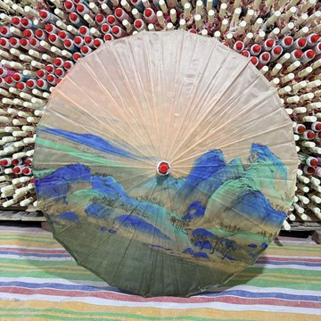 古風千里油紙傘江山綢布裝飾吊頂拍照道具漢服古典復古舞蹈古裝 z7312