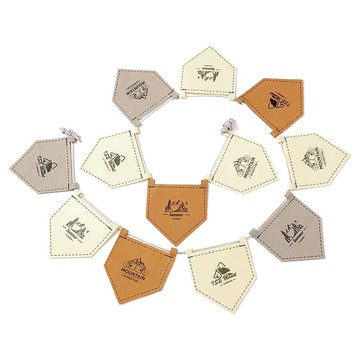 Chill Outdoor 露營風五角旗 12面旗  卡其色  單個旗面 13cm x 11cm