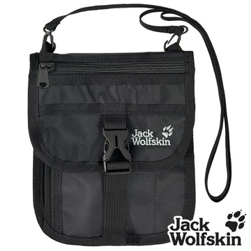 【Jack wolfskin 飛狼】多功能護照證件包 旅行隨身包 (黑色)