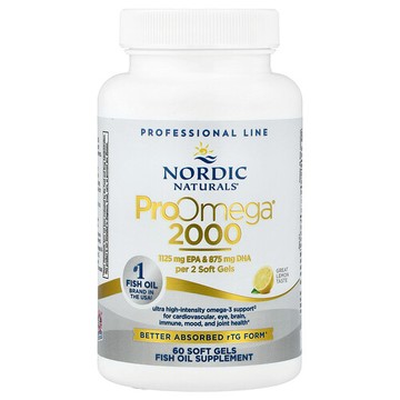 Nordic Naturals, ProOmega® 2000，檸檬味，60 粒軟膠囊（每粒軟膠囊 1,075 毫克）