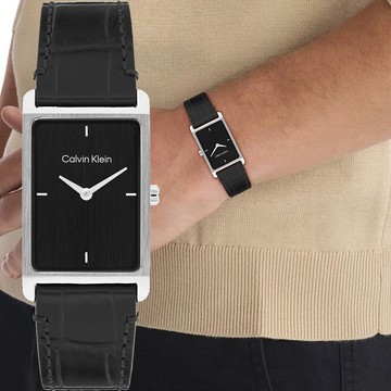 Calvin Klein CK Dapper系列 簡約方形手錶-24mm 25200528