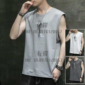 無袖t恤男士潮流透氣寬鬆純棉坎肩運動冰絲背心上衣服夏季【雲木雜貨】