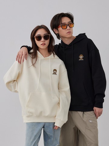 搖滾鬍鬚男背圖長帽T