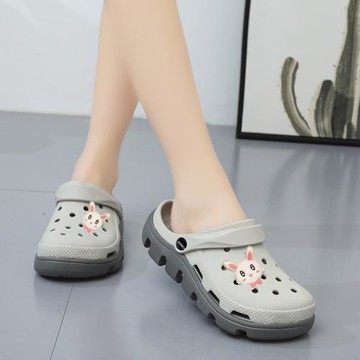 洞洞鞋女夏新款ins潮外穿軟底包頭拖防滑時尚厚底踩屎感沙灘涼拖