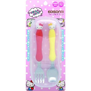 KJC 愛迪生媽媽 叉子&湯匙套裝附Hello Kitty收納盒