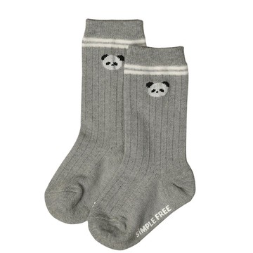 akachan honpo - 長統襪-熊貓-灰色 (9～14cm)