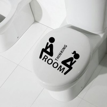 【MR.ZAKKA】創意萬用裝飾貼紙-標示系列 趣味廁所思考小人 居家布置 DIY可移式壁貼 無痕壁貼 牆貼